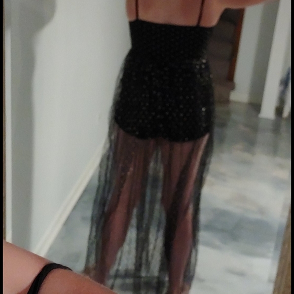 Black polka dot romper - Picture 4 of 7